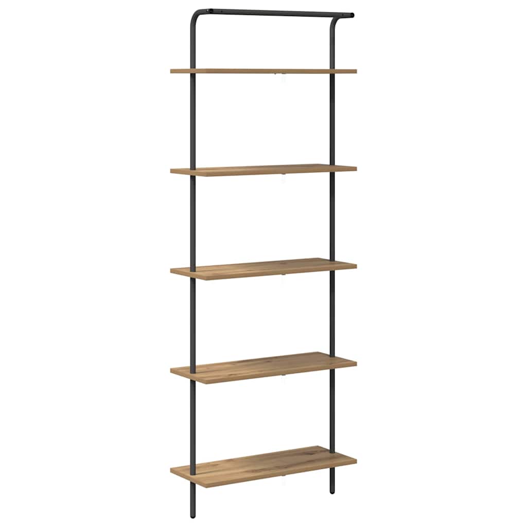 vidaXL Raft pentru cărți stejar artizanal 60 x 24 x 168 cm