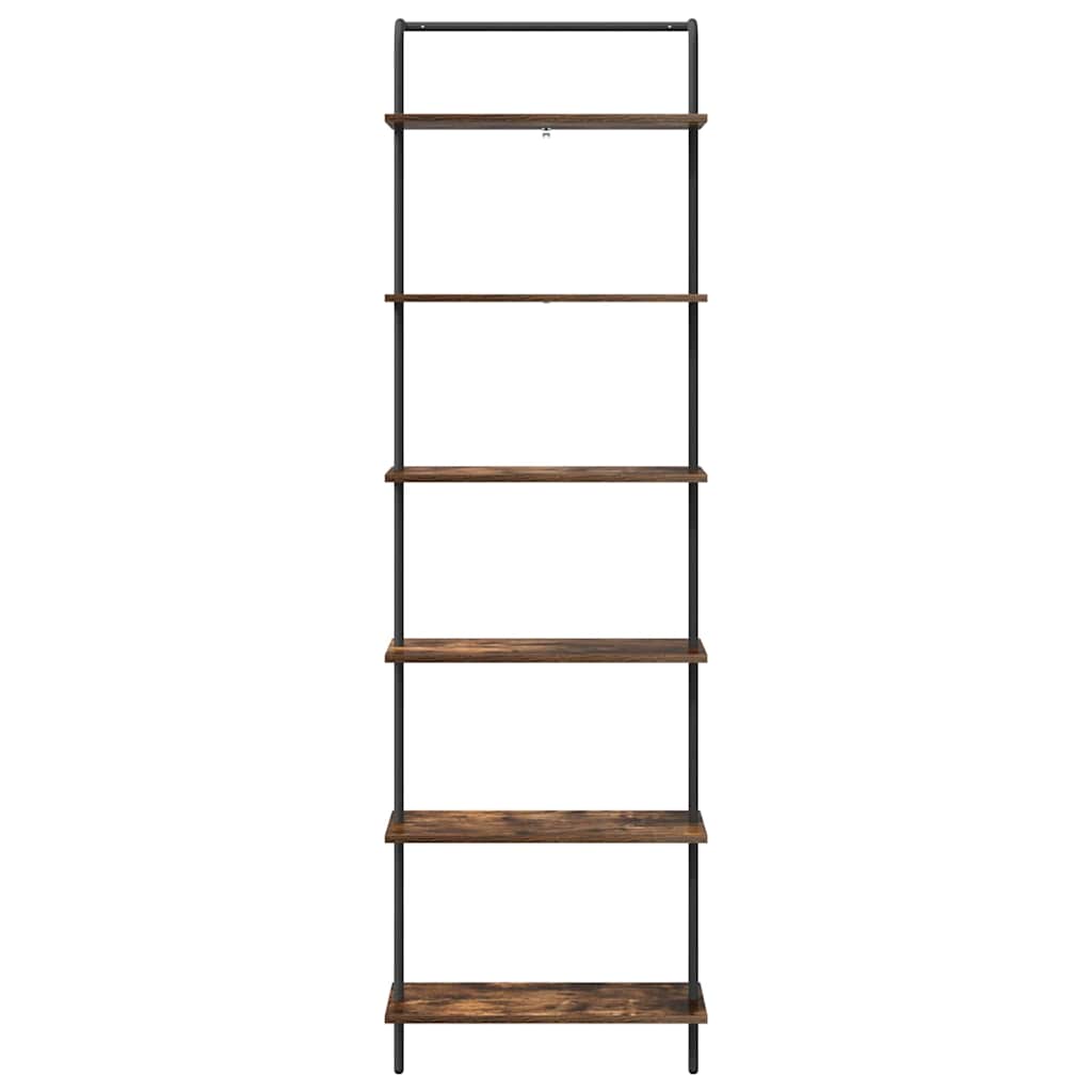 vidaXL Raft pentru cărți Stejar afumat 60 x 24 x 203 cm Lemn compozit