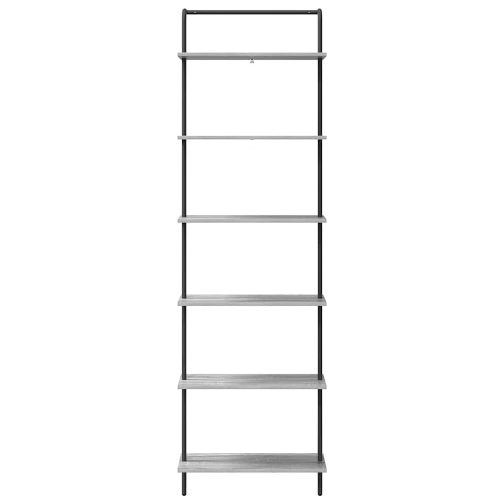 vidaXL Raft pentru cărți sonoma gri 60 x 24 x 203 cm Lemn compozit