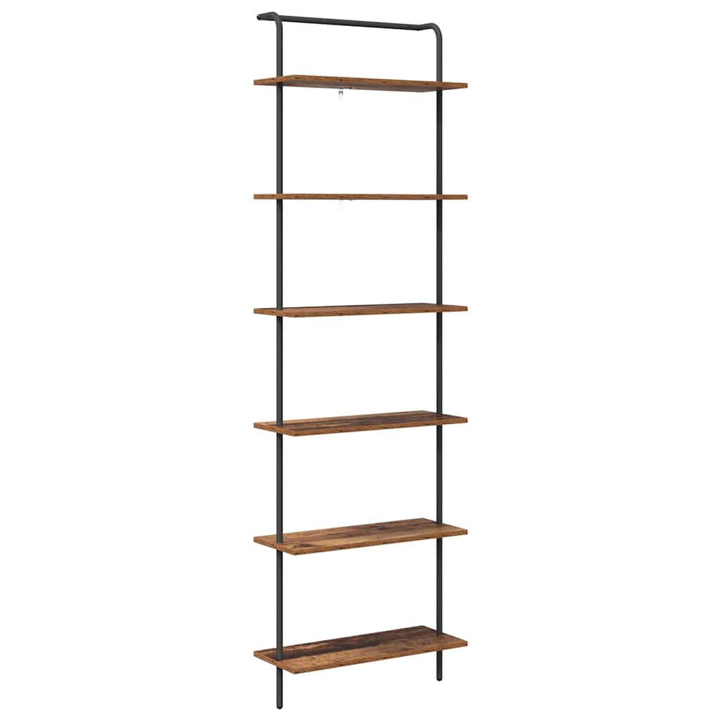 vidaXL Raft pentru cărți Lemn vechi 60 x 24 x 203 cm Lemn compozit