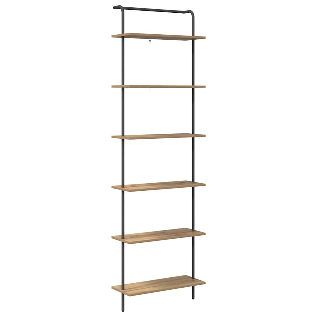 vidaXL Raft pentru cărți stejar artizanal 60 x 24 x 203 cm