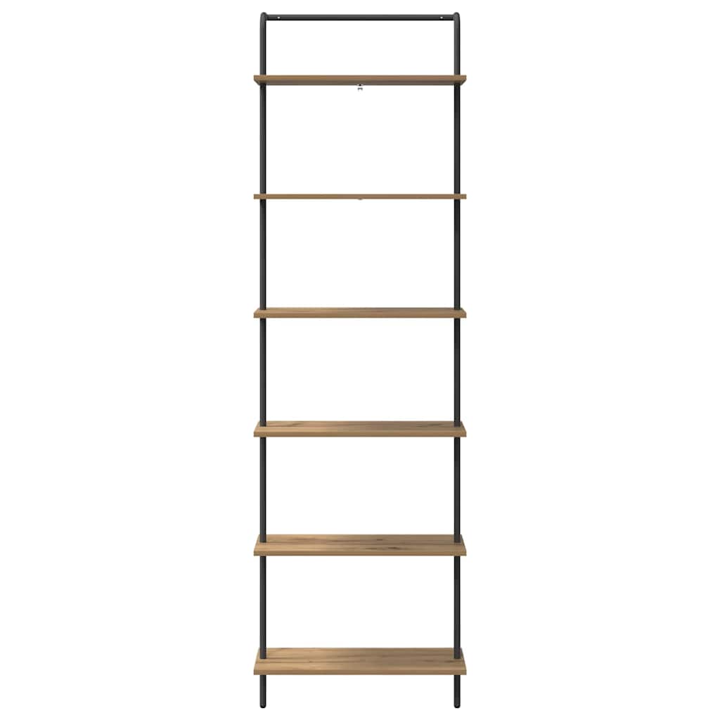 vidaXL Raft pentru cărți stejar artizanal 60 x 24 x 203 cm