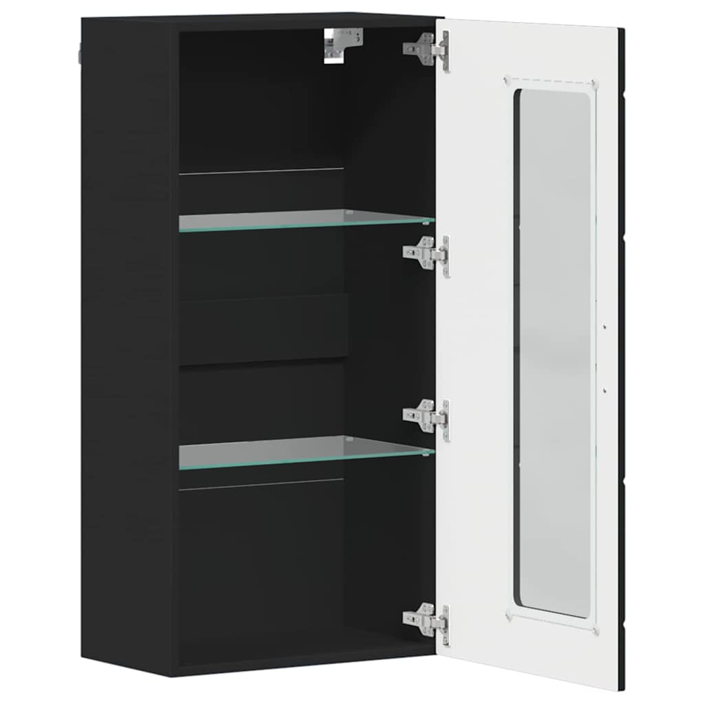 vidaXL Cabinet suspendat cu raft Negru 55 x 29 x 100 cm Lemn compozit