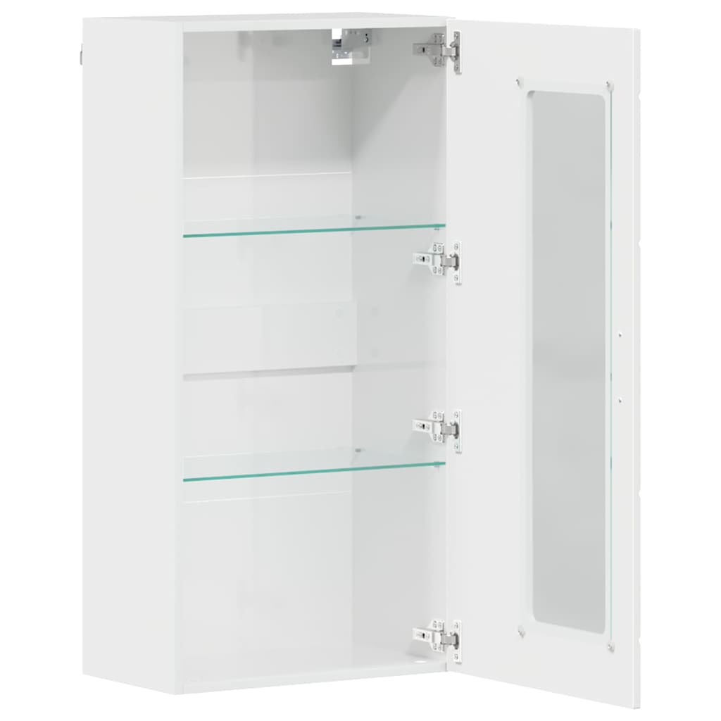 vidaXL Cabinet suspendat cu raft Alb foarte lucios 55 x 29 x 100 cm