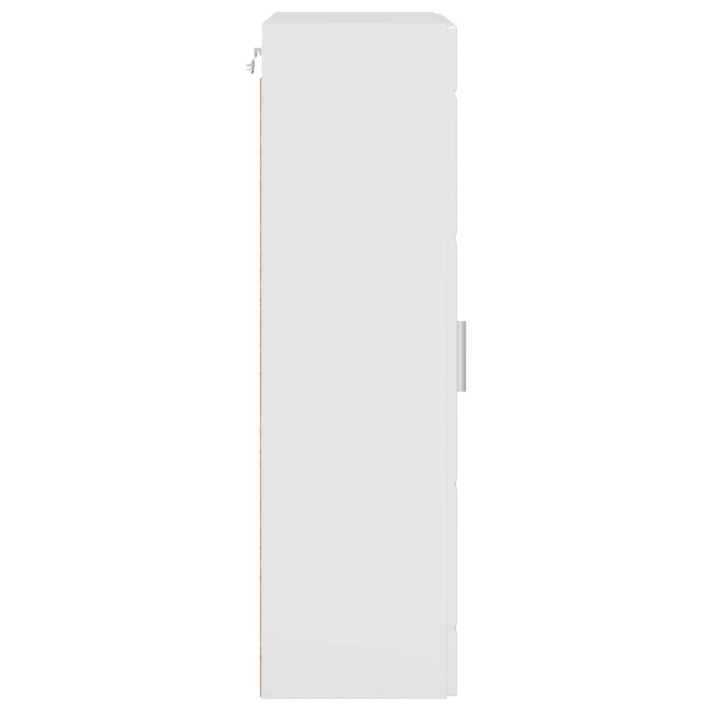 vidaXL Cabinet suspendat cu raft Alb foarte lucios 55 x 29 x 100 cm