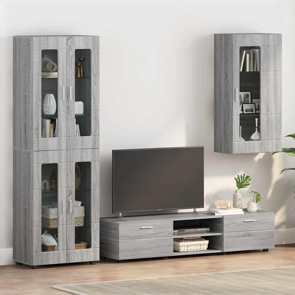 vidaXL Cabinet suspendat sonoma gri 55 x 29 x 100 cm Lemn compozit
