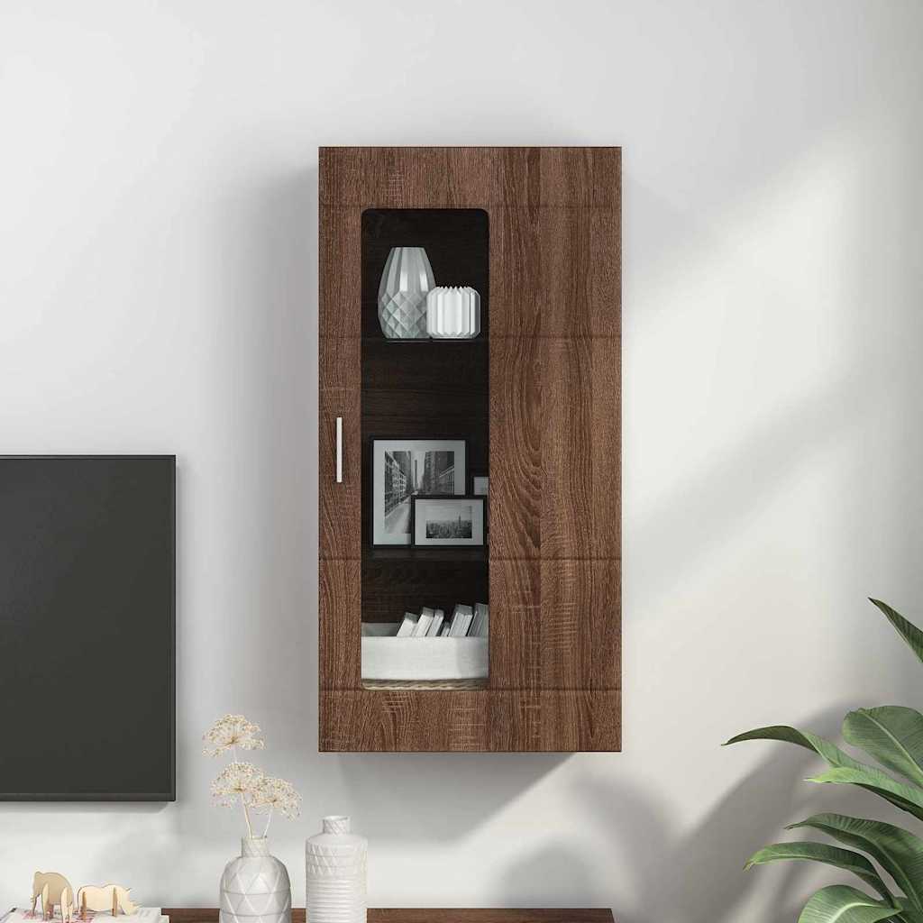 vidaXL Cabinet suspendat Stejar brun 55 x 29 x 100 cm Lemn compozit