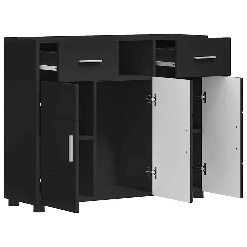vidaXL Bufet cu sertar cu ușă Negru 88,5 x 30,5 x 73 cm Lemn compozit