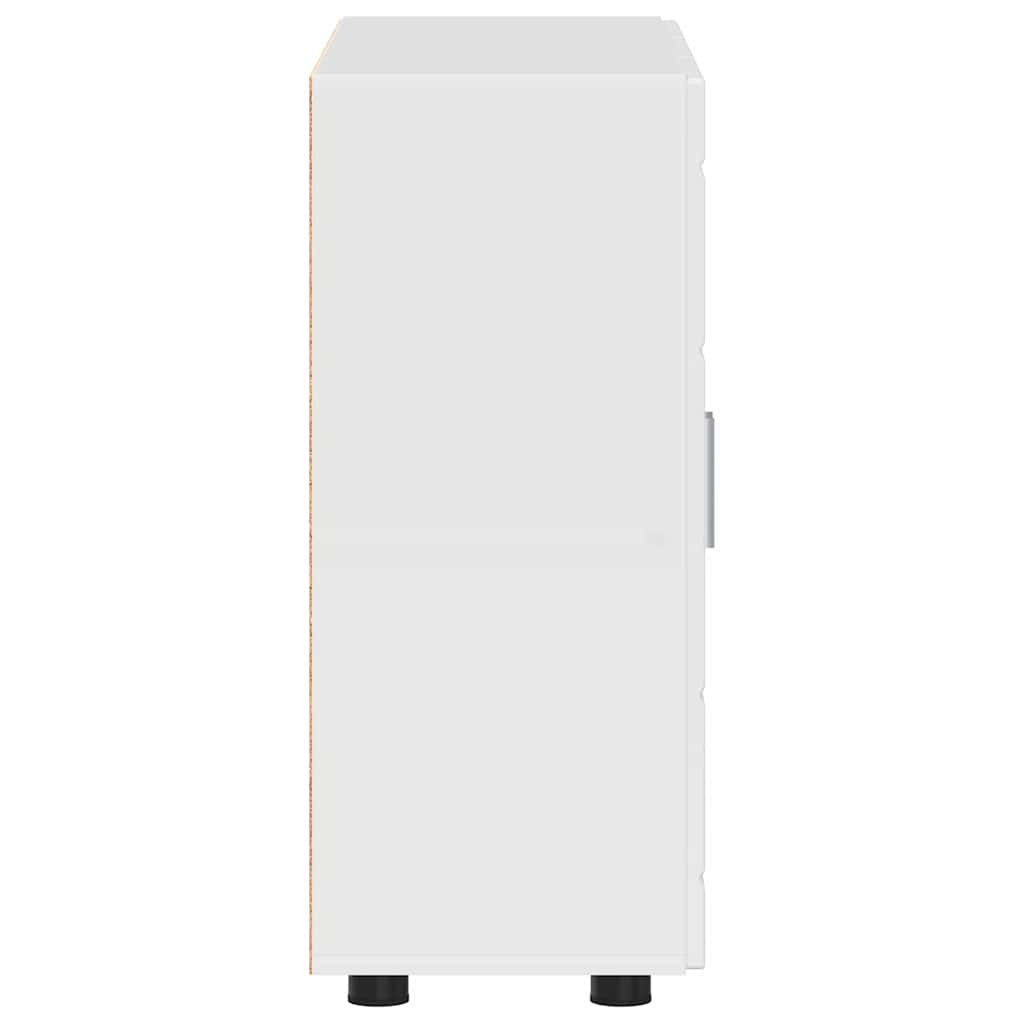 vidaXL Bufet cu ușă Alb foarte lucios 55,5 x 29 x 100 cm Lemn compozit