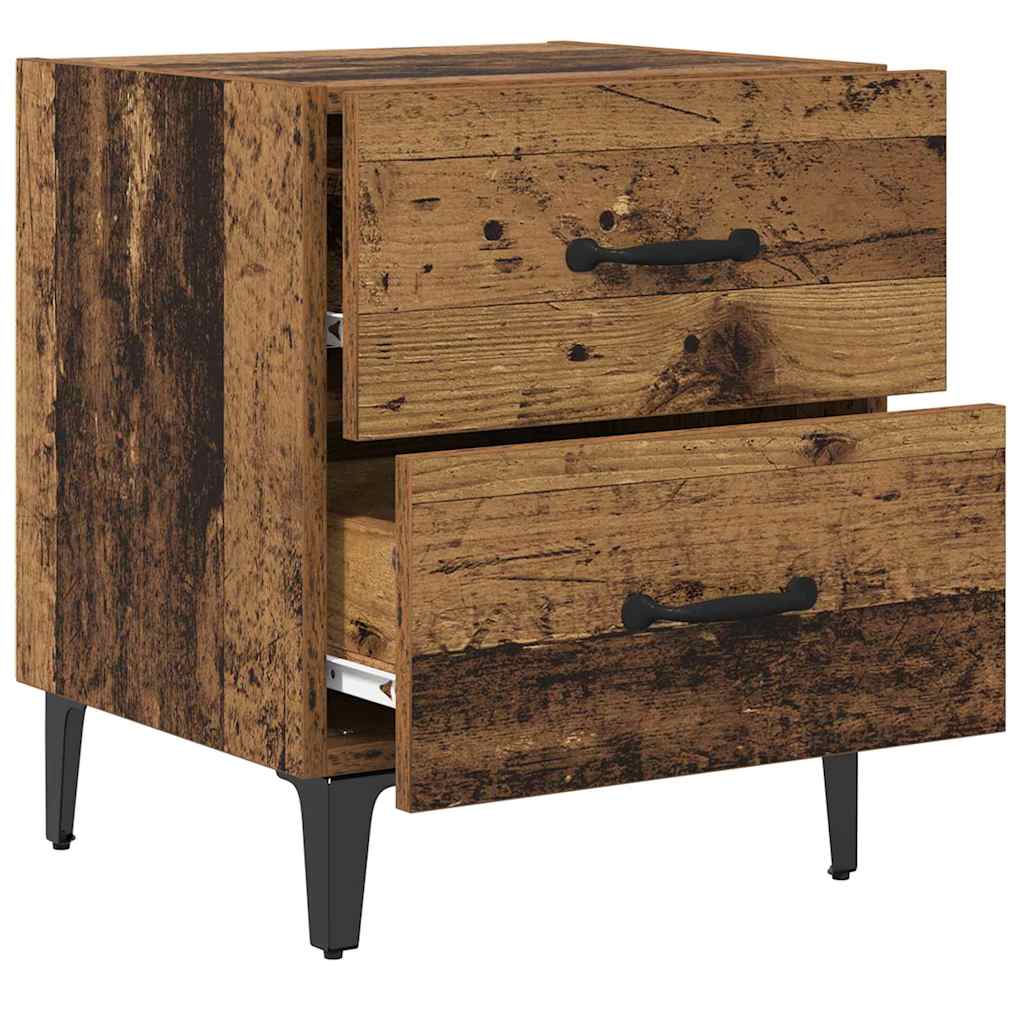 vidaXL Dulap de pat 2 pcs Lemn vechi 40 x 35 x 47.5 cm Lemn compozit