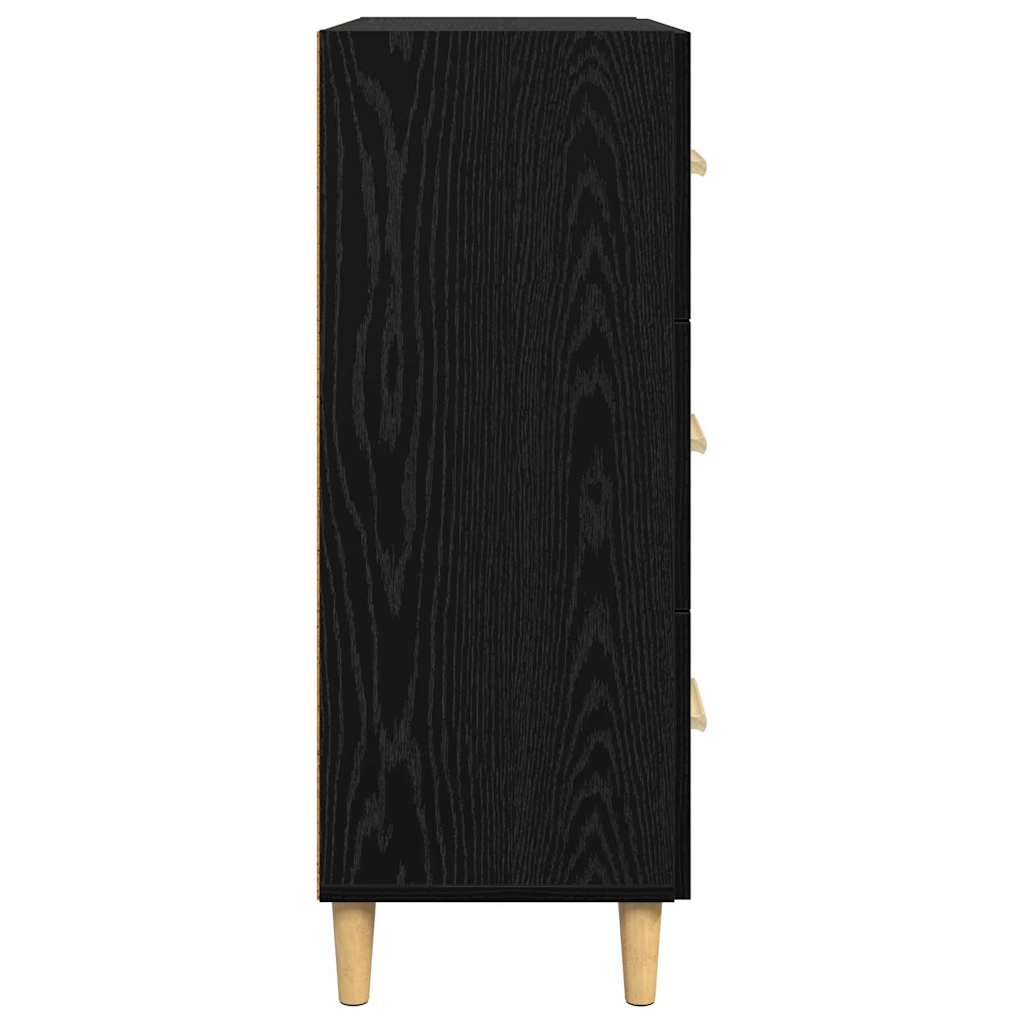vidaXL Bufet Stejar Negru 69,5 x 34 x 90 cm Lemn compozit