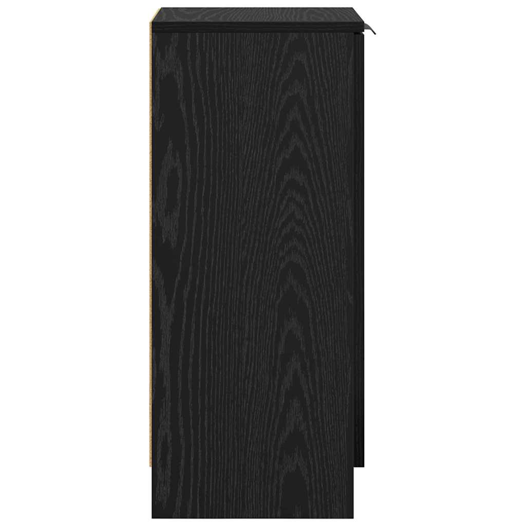 vidaXL Bufet Stejar Negru 30 x 30 x 70 cm Lemn compozit