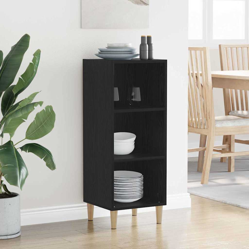 vidaXL Bufet Stejar Negru 34,5 x 32,5 x 90 cm Lemn compozit