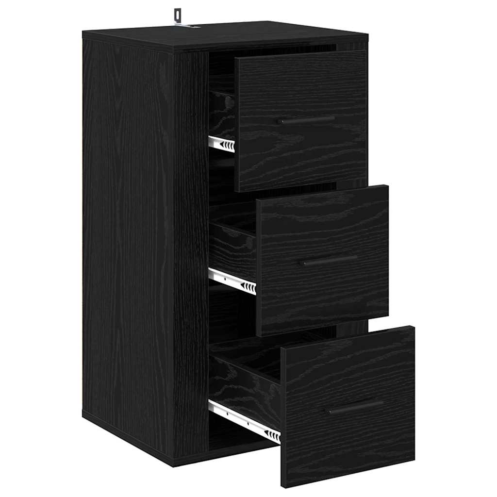 vidaXL Bufet cu sertar Stejar negru 40 x 33 x 70 cm Lemn compozit