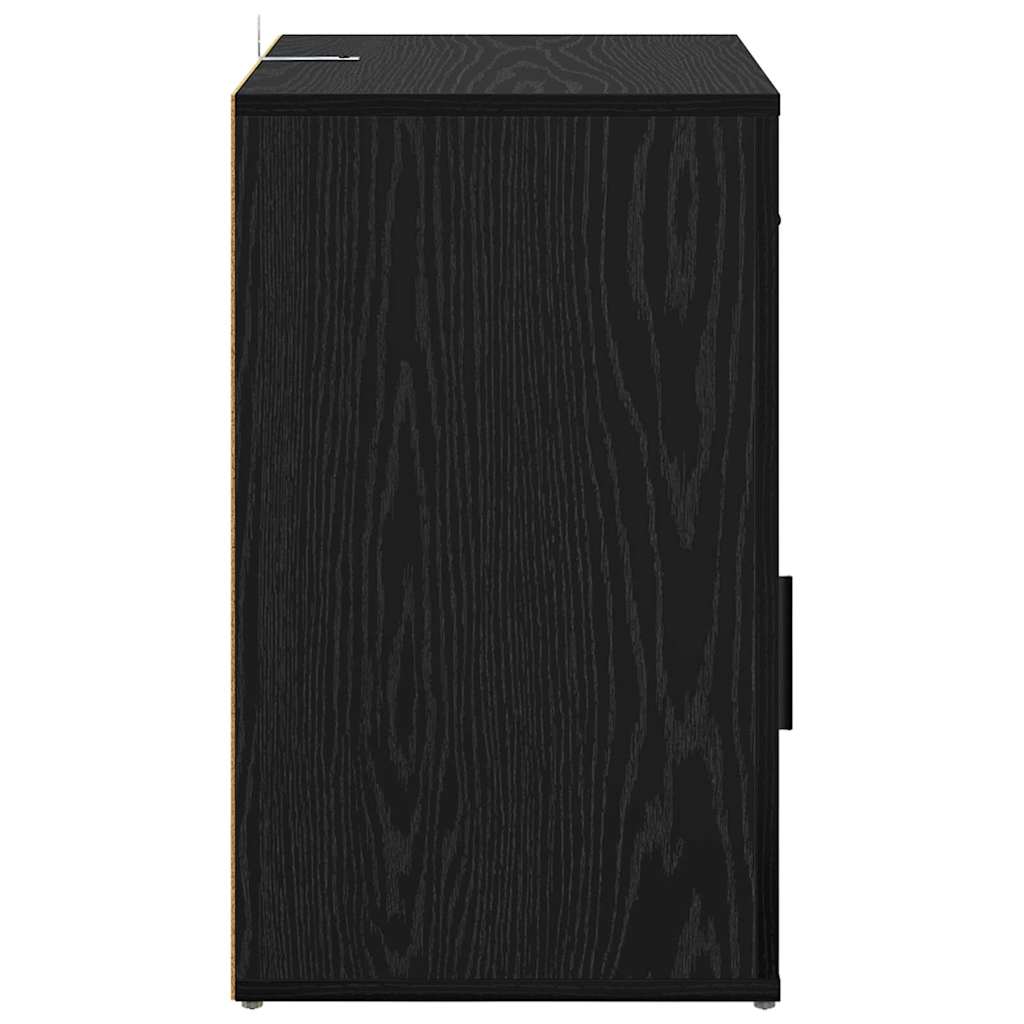 vidaXL Dulap de noapte Stejar Negru 35 x 50 x 60 cm Lemn compozit