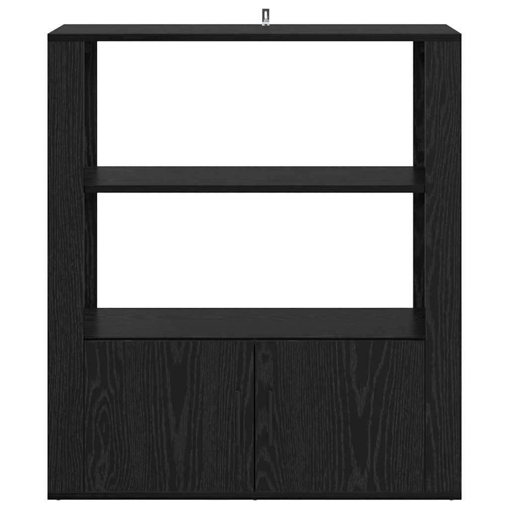 vidaXL Bufet Stejar negru 30 x 80 x 90 cm Lemn compozit