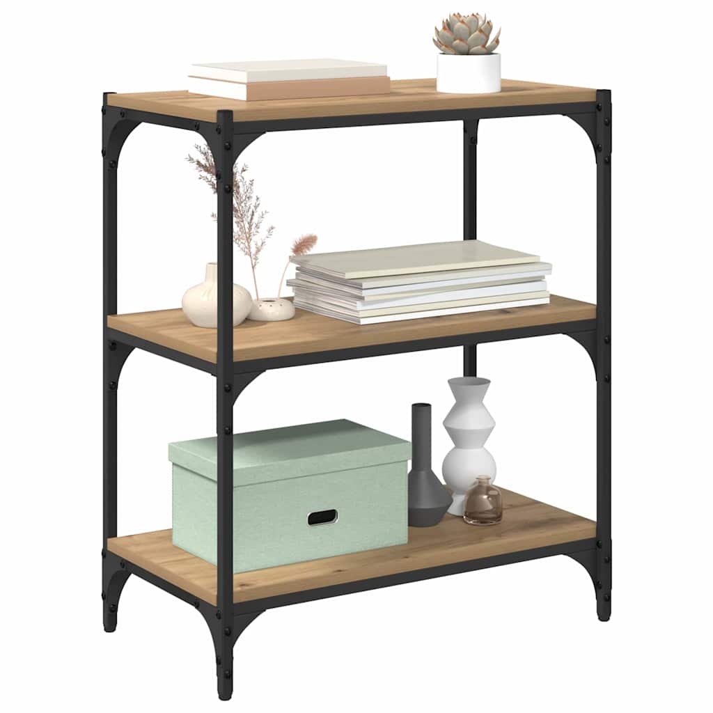 vidaXL Dulap pentru cărți stejar artizanal 60 x 33 x 70,5 cm