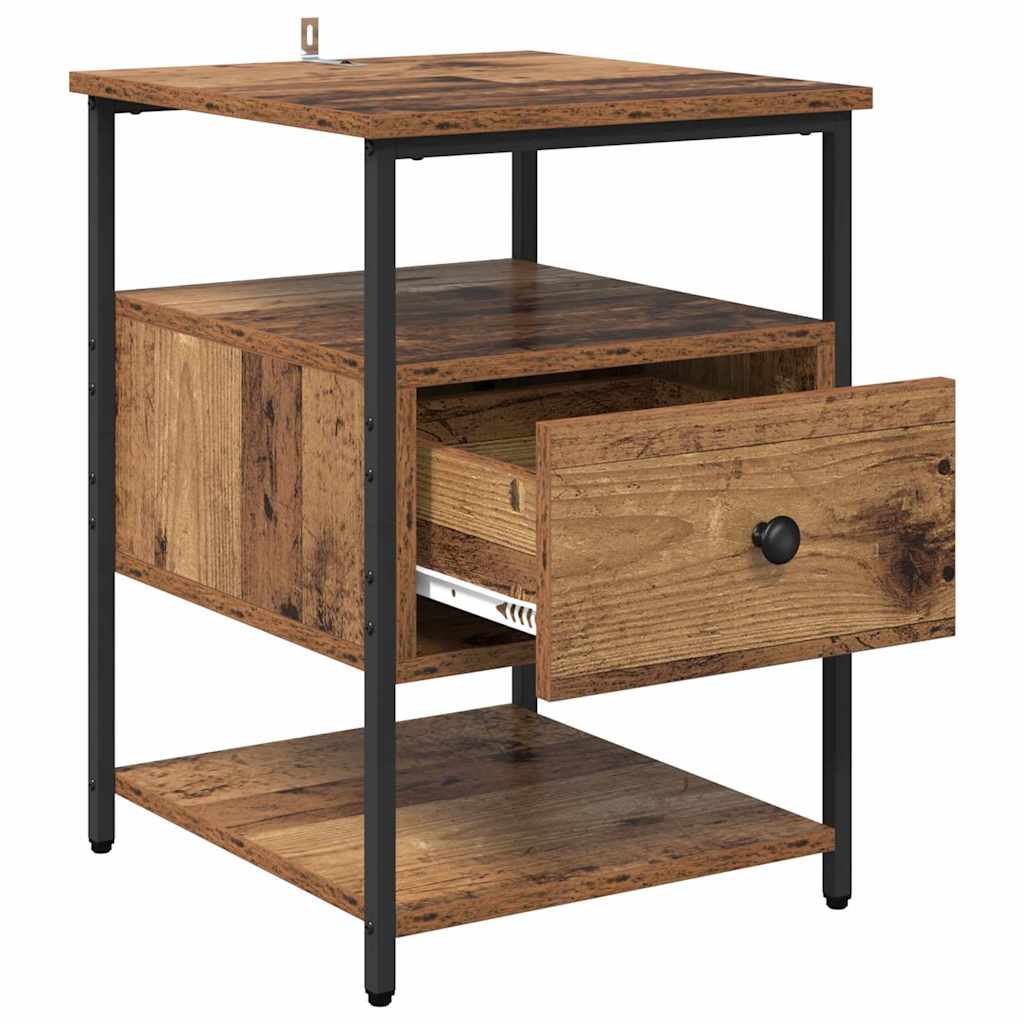 vidaXL Dulap de noapte Lemn vechi 40 x 42 x 56 cm Lemn compozit