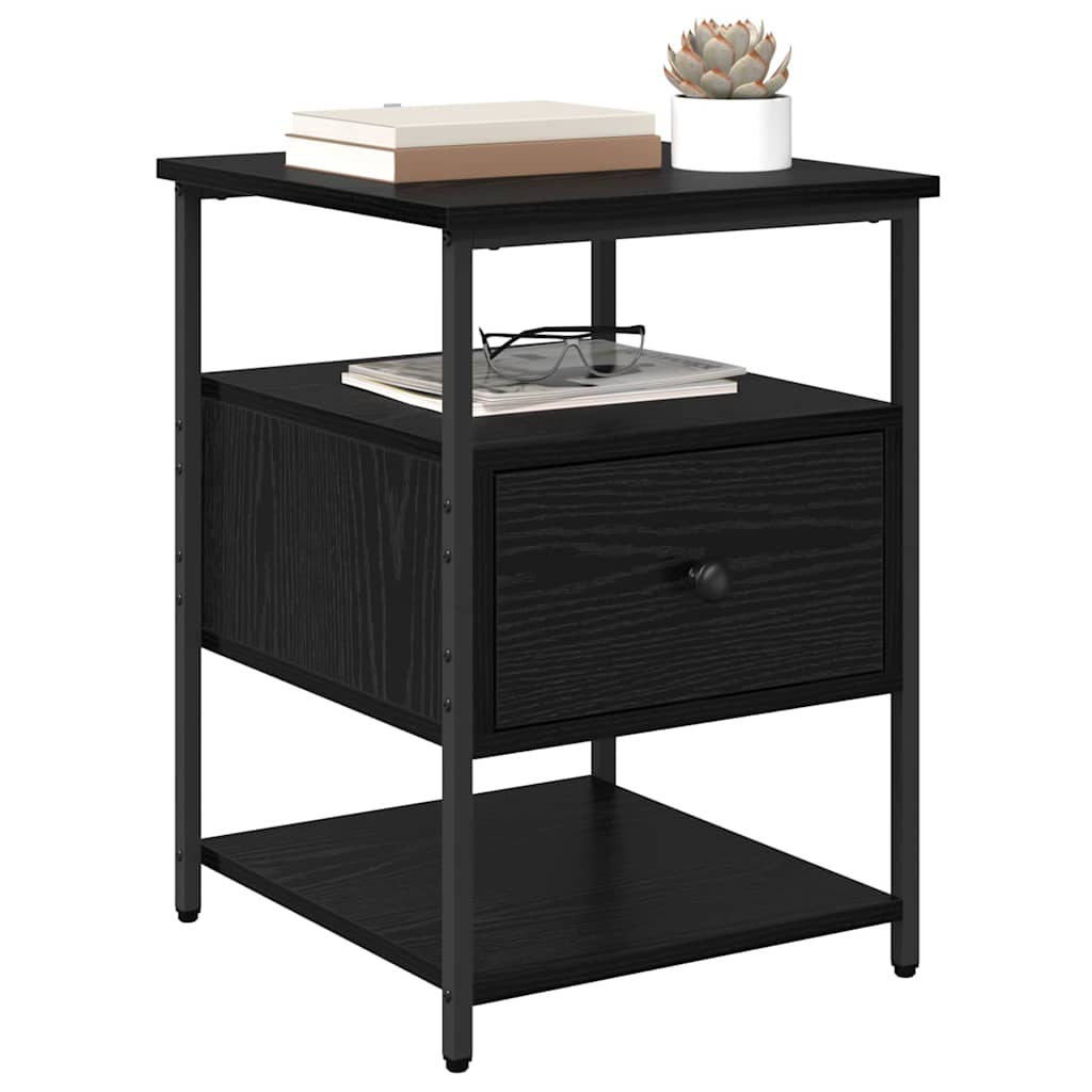 vidaXL Dulap de noapte Stejar Negru 40 x 42 x 56 cm Lemn compozit