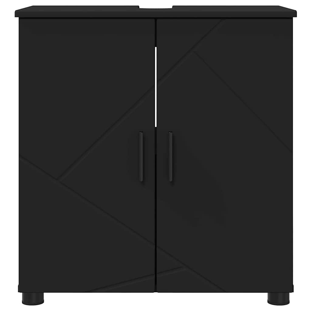 vidaXL Dulap de Baie Negru 61 x 35 x 64 cm Lemn compozit & Metal