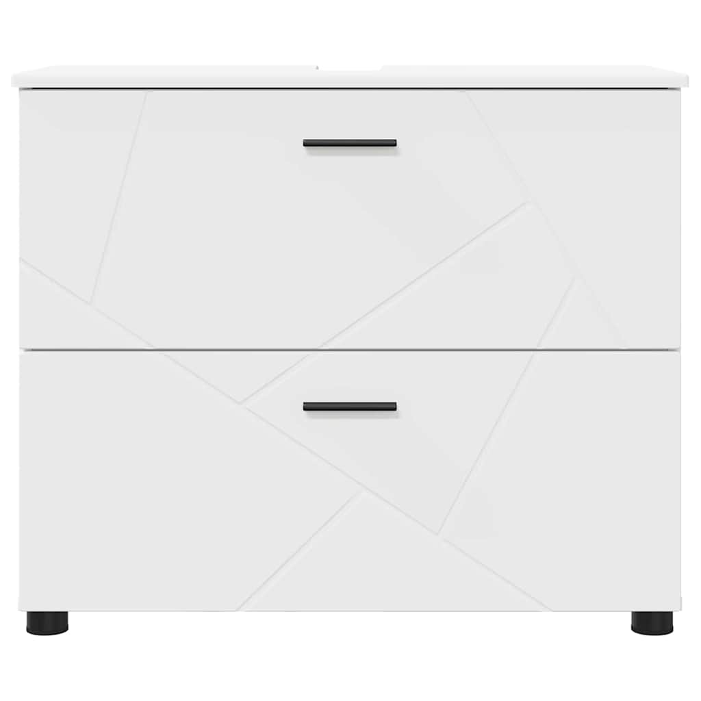 vidaXL Dulap de Baie Alb 76,5 x 35 x 64 cm Lemn compozit & Metal