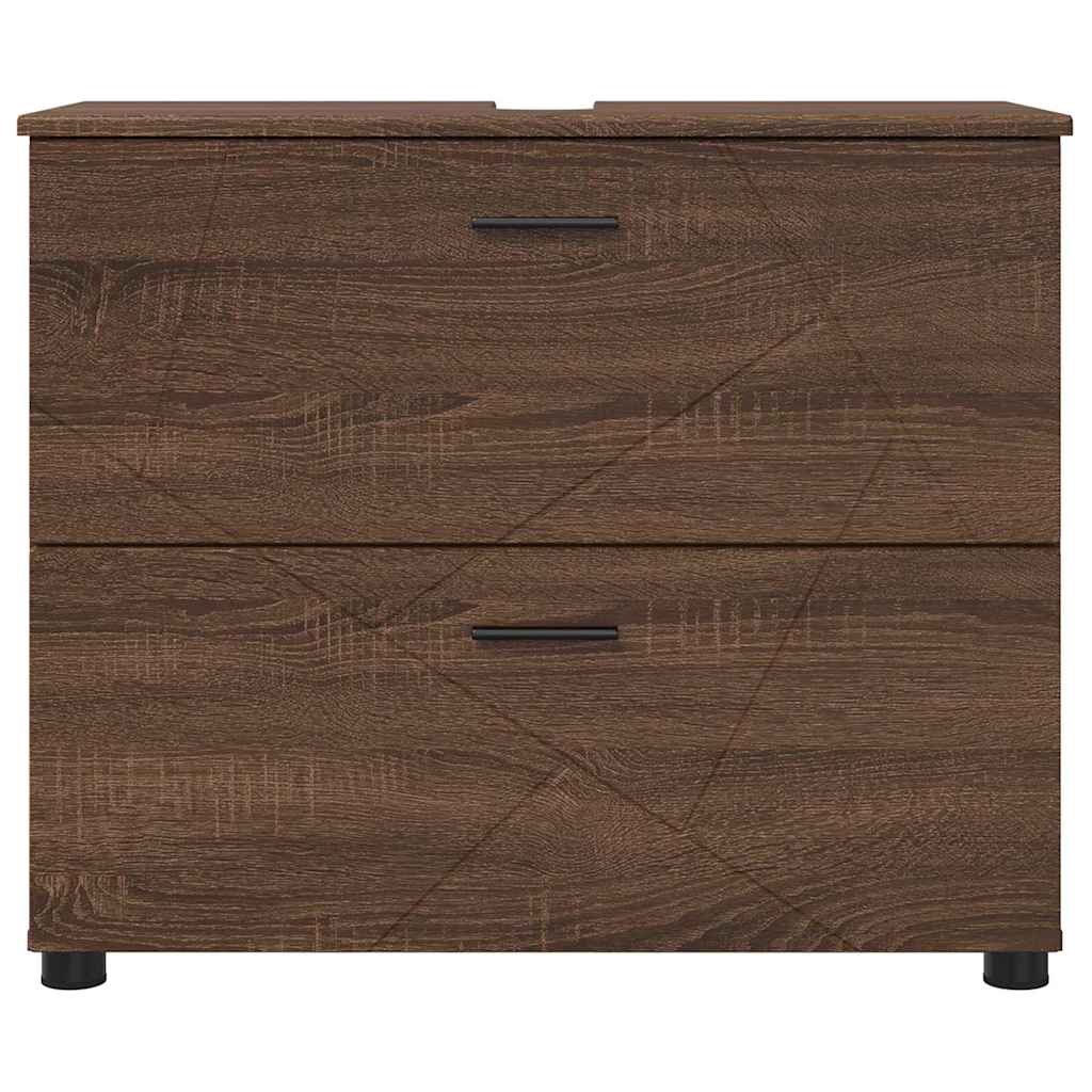 vidaXL Dulap de Baie cu sertar cu ușă Stejar închis 76,5 x 35 x 64 cm