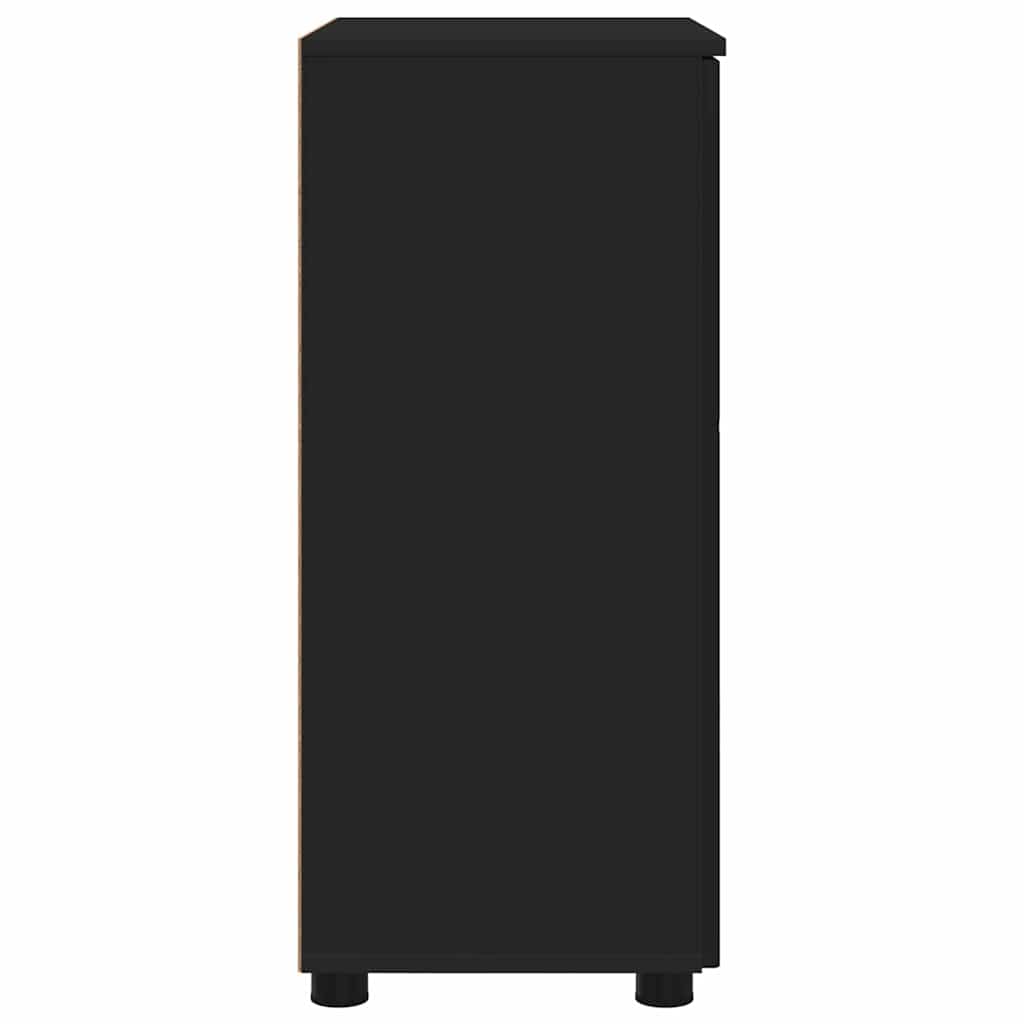 vidaXL Dulap de Baie Negru 60 x 35 x 80 cm Lemn compozit & Metal