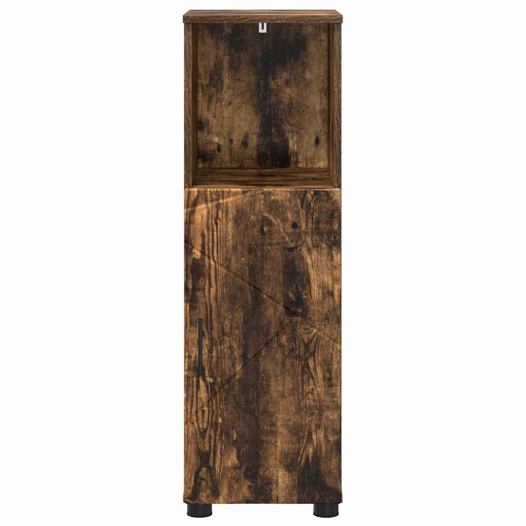 vidaXL Dulap de Baie cu depozitare Stejar fumuriu 30 x 35 x 95 cm