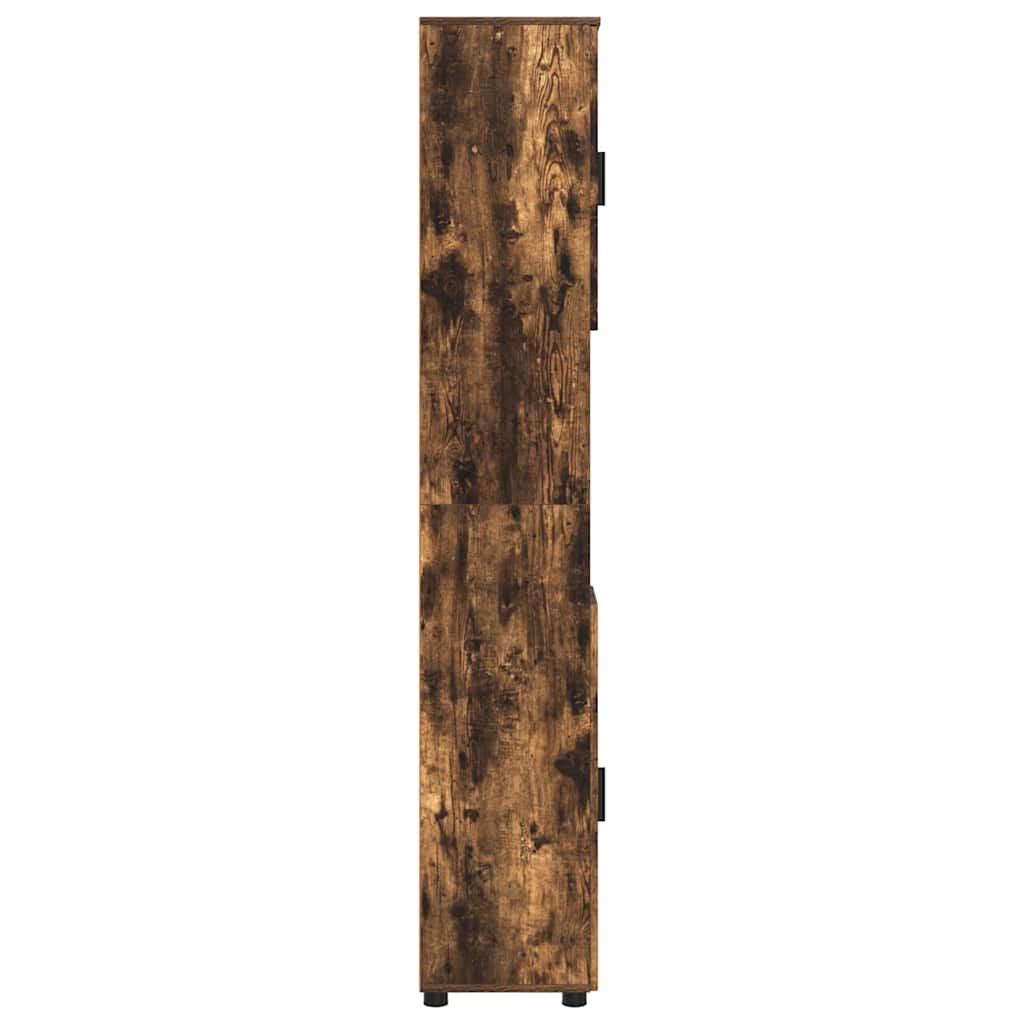 vidaXL Dulap de Baie cu depozitare Stejar fumuriu 30 x 35 x 192 cm