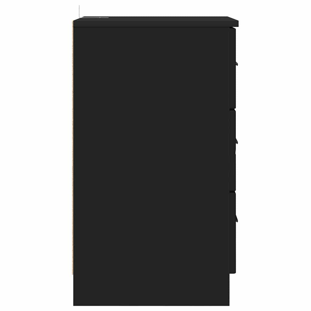 vidaXL Dulap de noapte cu sertar Negru 38 x 38 x 66 cm Lemn compozit