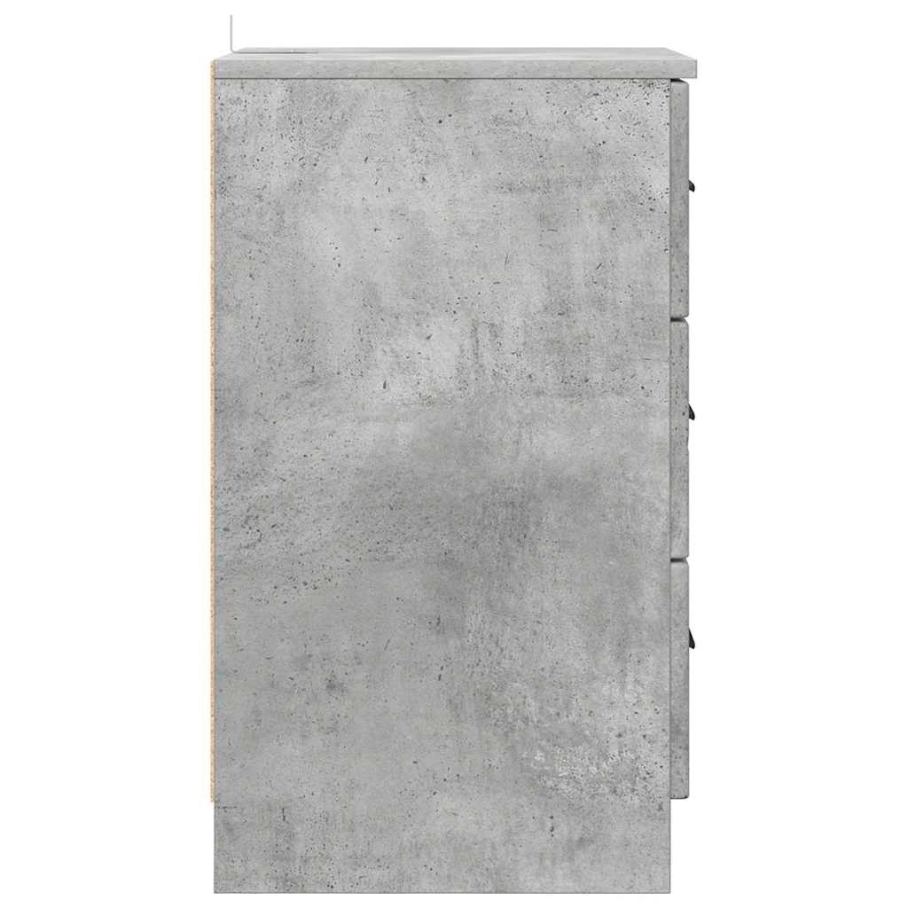 vidaXL Dulap de noapte Gri beton 38 x 38 x 66 cm Lemn compozit