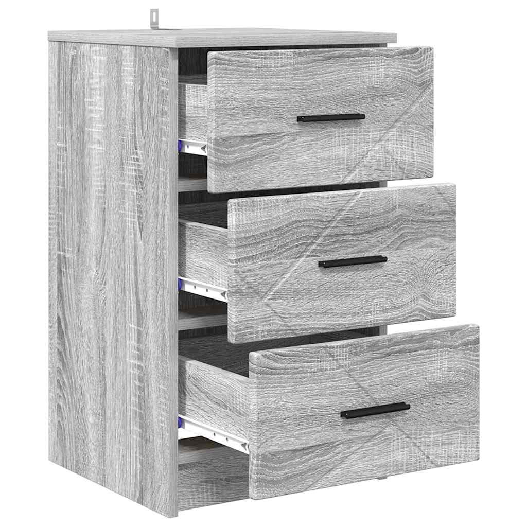 vidaXL Dulap de noapte sonoma gri 38 x 38 x 66 cm Lemn compozit
