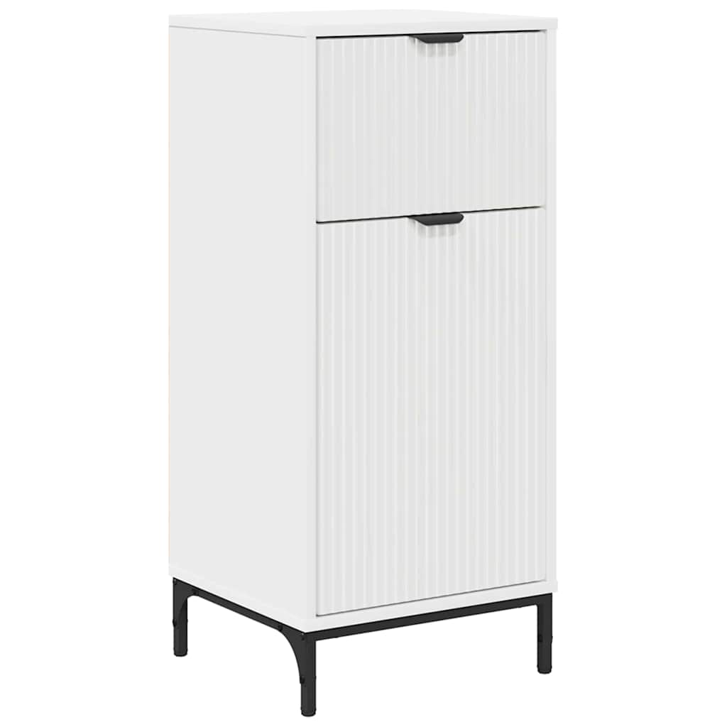 vidaXL Dulap de Baie Alb 39,5 x 36 x 88 cm Lemn compozit & Metal