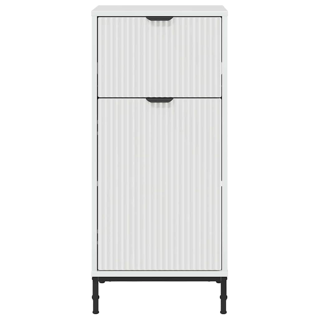 vidaXL Dulap de Baie Alb 39,5 x 36 x 88 cm Lemn compozit & Metal