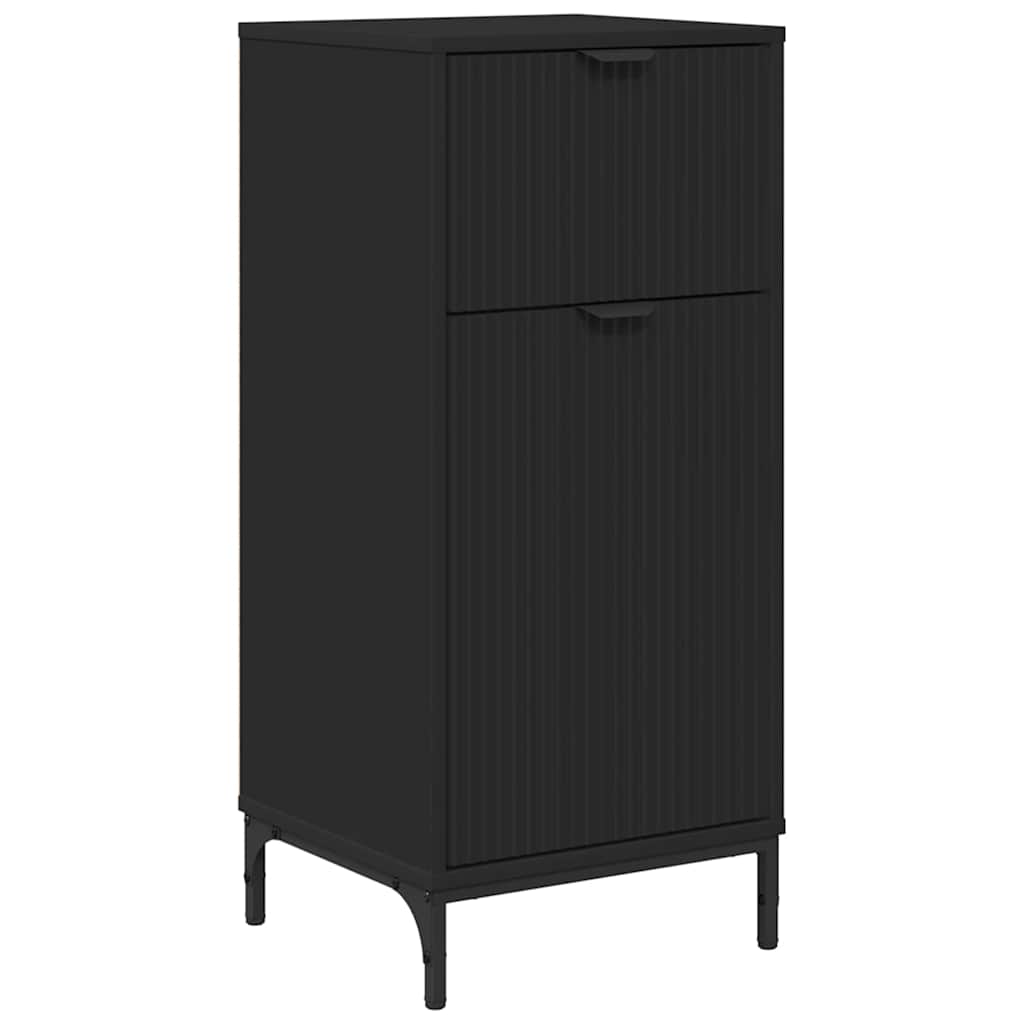 vidaXL Dulap de Baie Negru 39,5 x 36 x 88 cm Lemn compozit & Metal