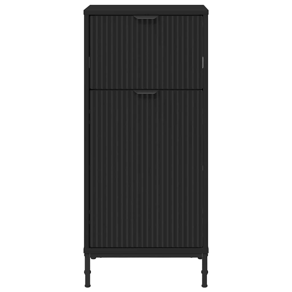 vidaXL Dulap de Baie Negru 39,5 x 36 x 88 cm Lemn compozit & Metal