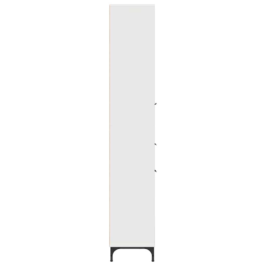 vidaXL Dulap de Baie Alb 31,5 x 33 x 190 cm Lemn compozit & Metal