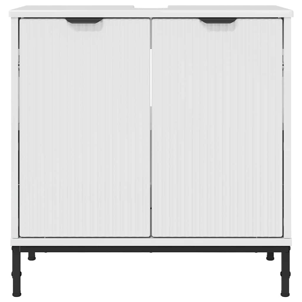 vidaXL Dulap pentru Chiuveta de Baie cu depozitare Alb foarte lucios