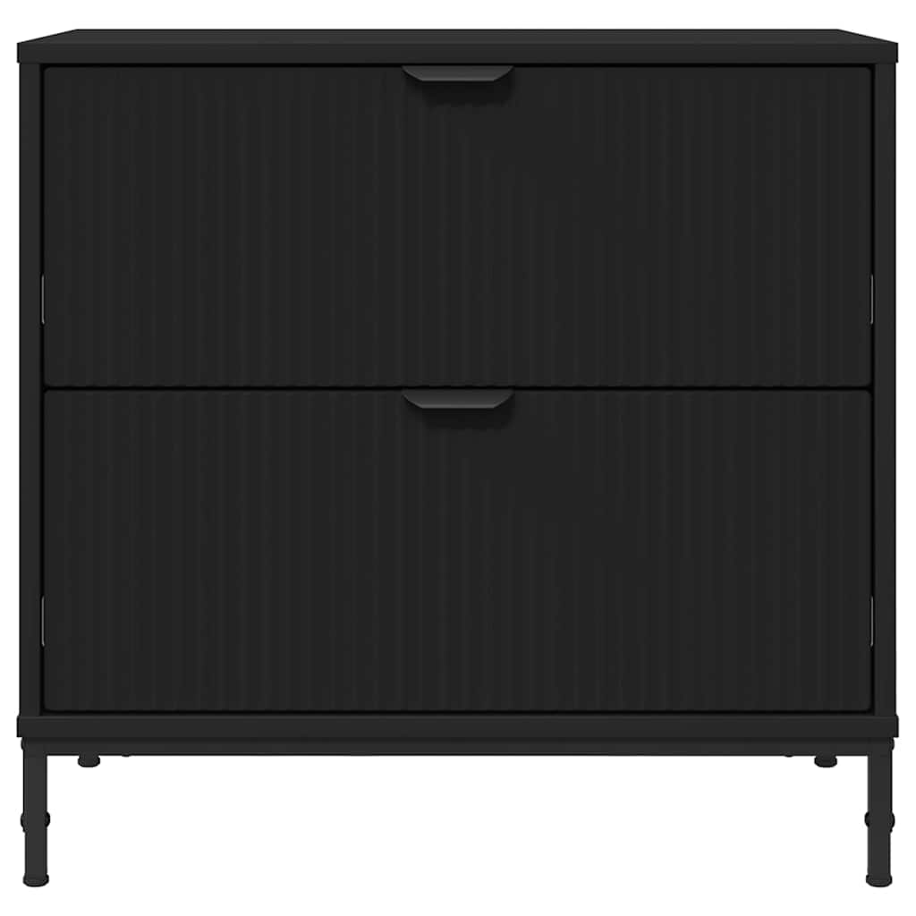 vidaXL Noptieră cu sertar Negru 63.5 x 36 x 61 cm Lemn compozit