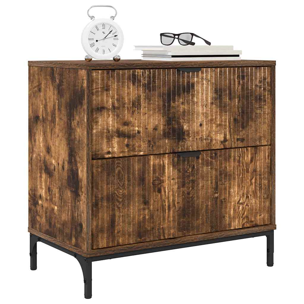 vidaXL Noptieră Stejar afumat 63.5 x 36 x 61 cm Lemn compozit