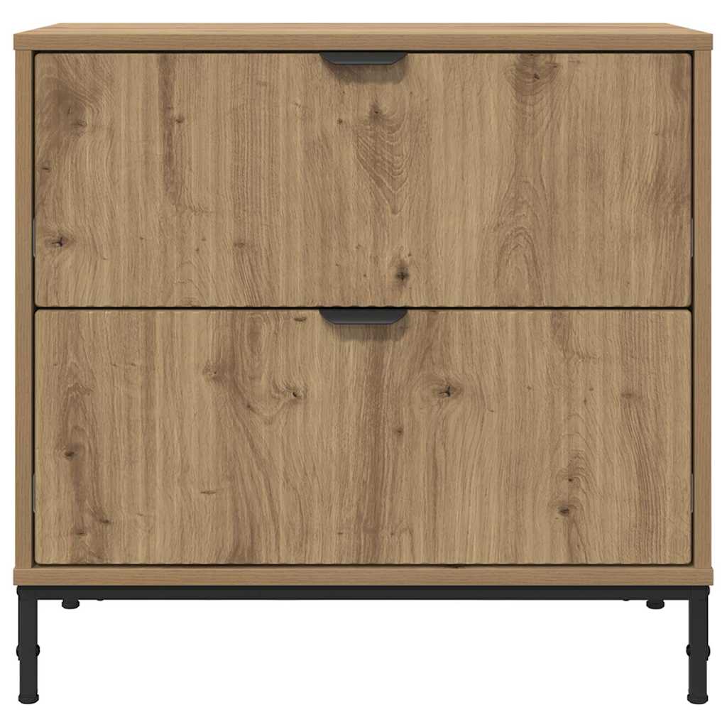 vidaXL Noptieră stejar artizanal 63.5 x 36 x 61 cm Lemn compozit