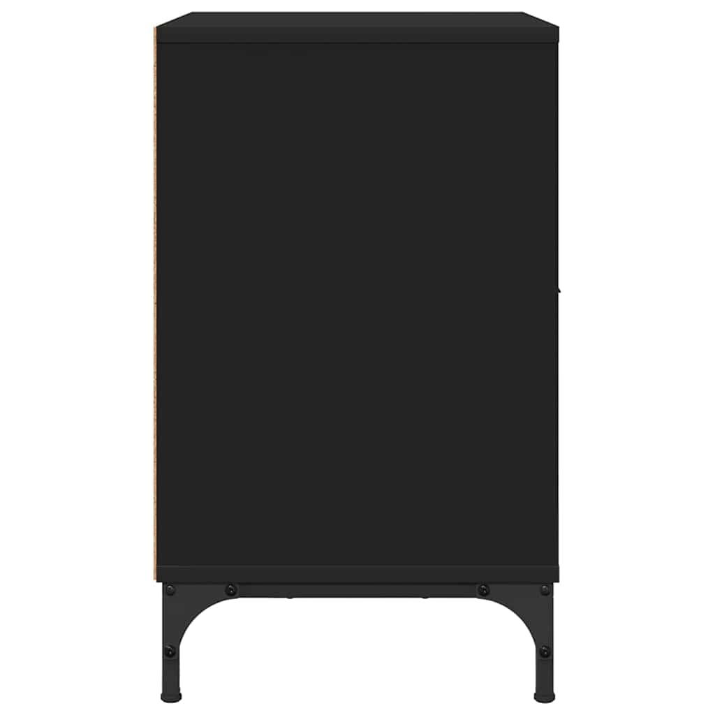 vidaXL Noptieră cu sertar Negru 49 x 36 x 61 cm Lemn compozit