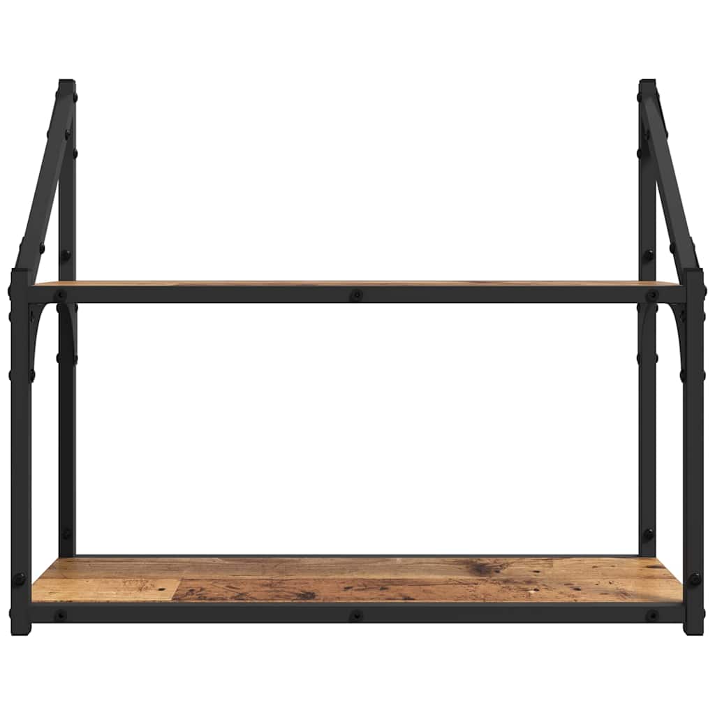 vidaXL Raft de perete cu raft Lemn vechi 60 x 21 x 51 cm Lemn compozit