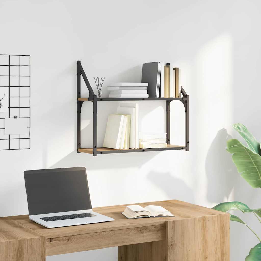 vidaXL Raft de perete stejar artizanal 60 x 21 x 51 cm Lemn compozit