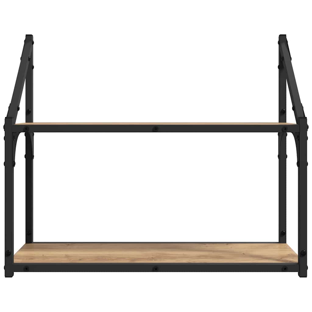 vidaXL Raft de perete stejar artizanal 60 x 21 x 51 cm Lemn compozit