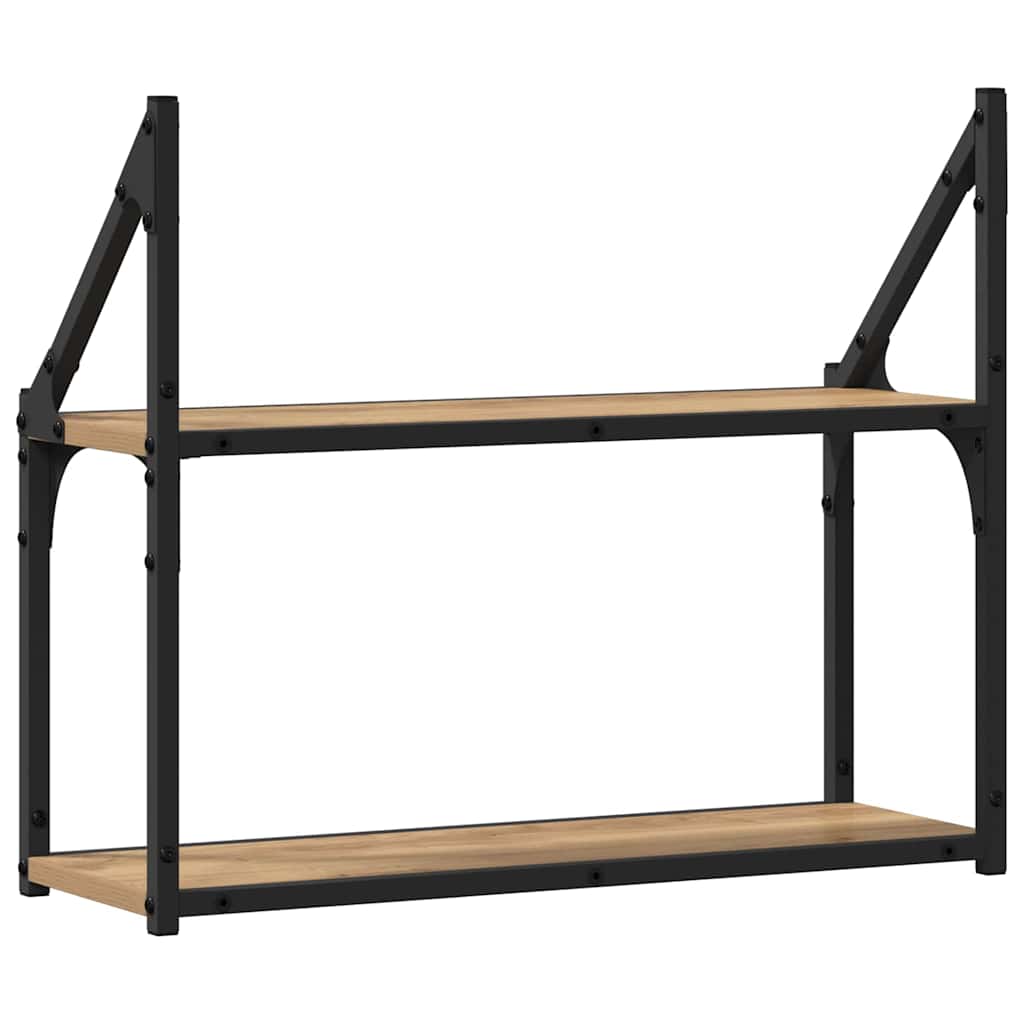 vidaXL Raft de perete stejar artizanal 60 x 21 x 51 cm Lemn compozit