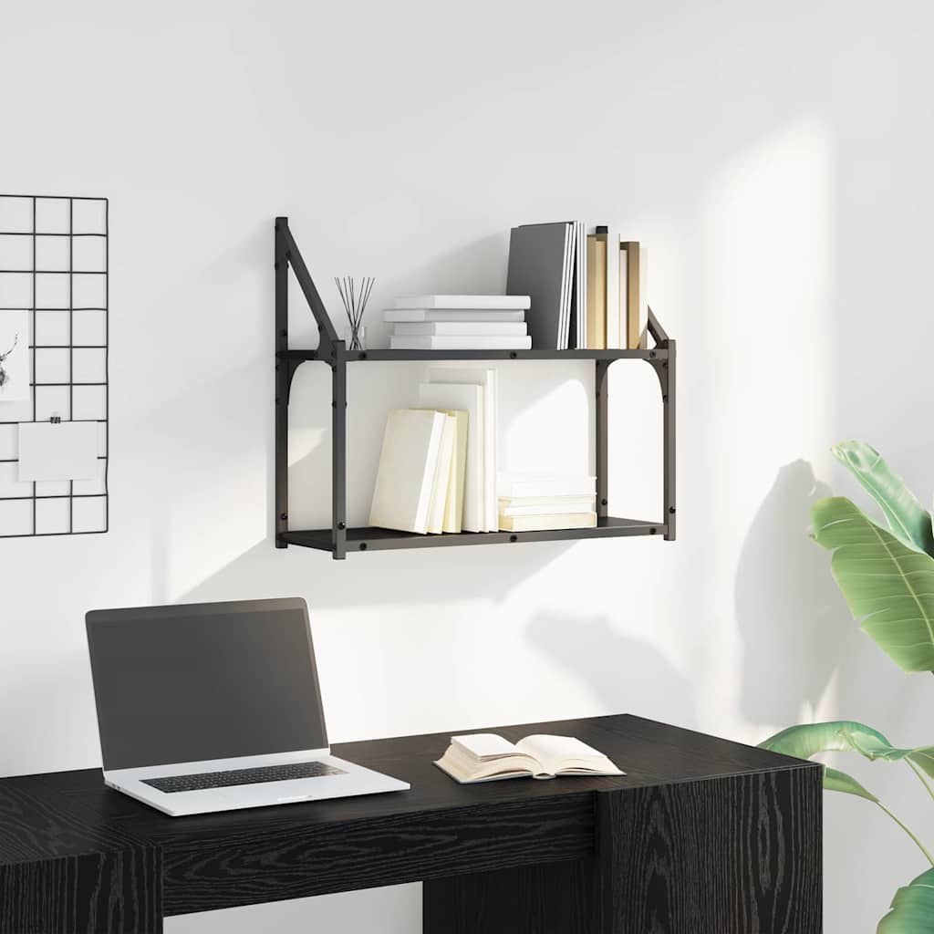 vidaXL Raft de perete Stejar negru 60 x 21 x 51 cm Lemn compozit