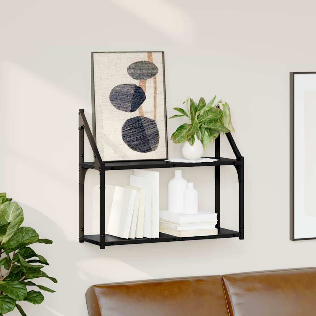 vidaXL Raft de perete Stejar negru 60 x 21 x 51 cm Lemn compozit