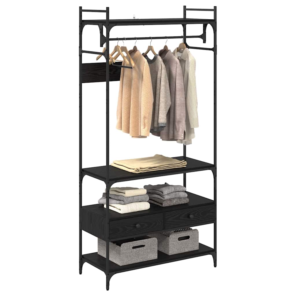 vidaXL Dulap cu sertar Stejar negru 89 x 39 x 184.5 cm Lemn compozit