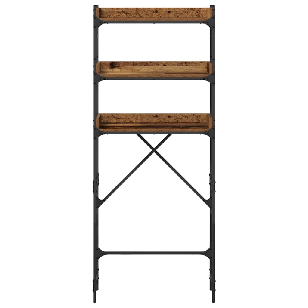 vidaXL Raft pentru mașină de spălat Lemn vechi 67 x 25 x 163 cm